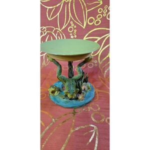 Vintage Frog Pedestal Candle Holder